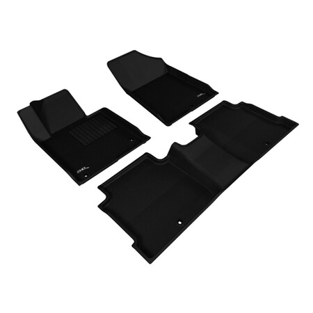 U-Ace 3D Maxpider Custom Fit Complete Kagu Black Floor Mat for 2015-2016 Hyundai Sonata Models L1HY05101509